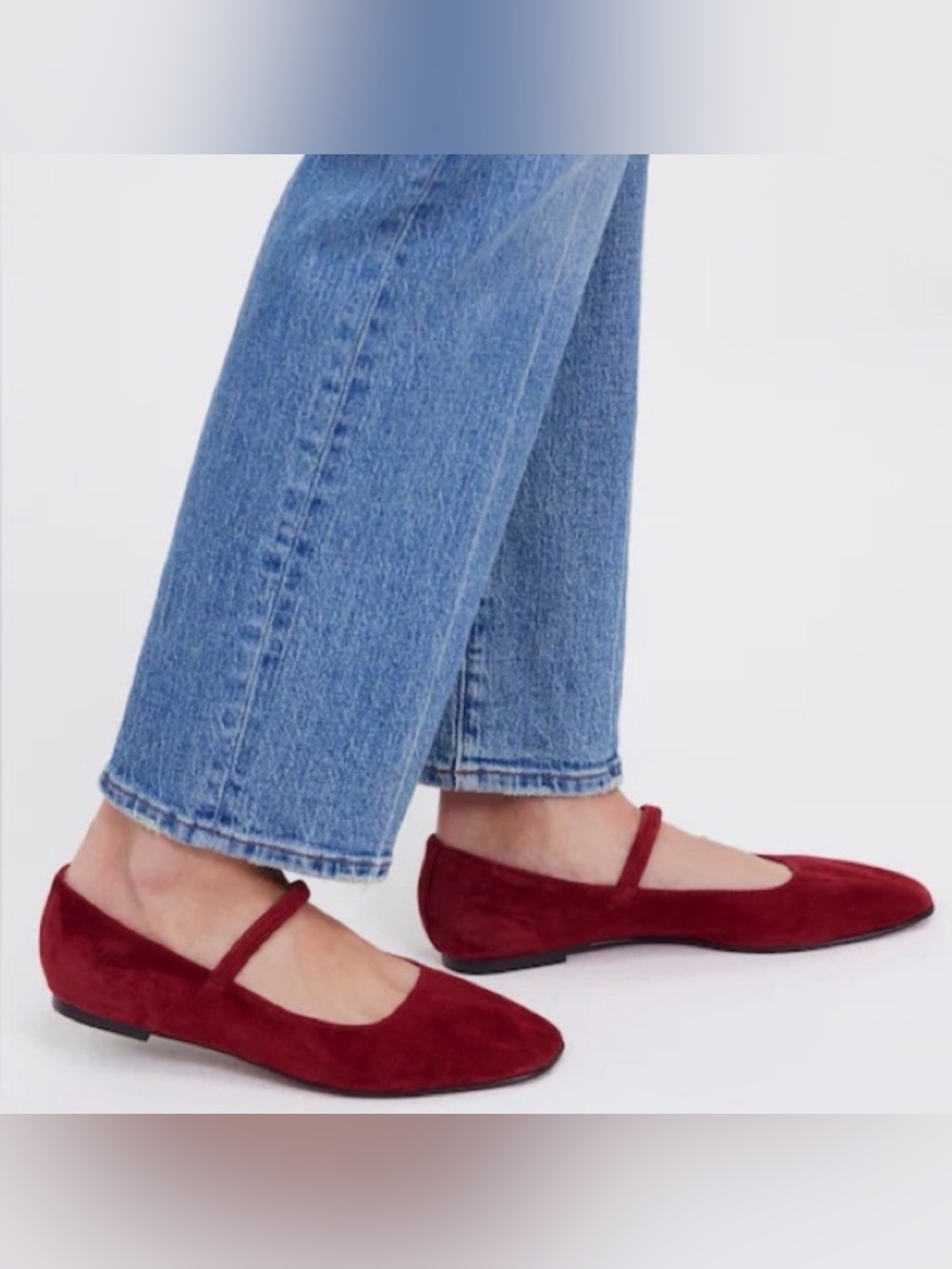 Madewell Greta Women’s Burgundy Leather Suede Mary Jane flats Size: 8.5